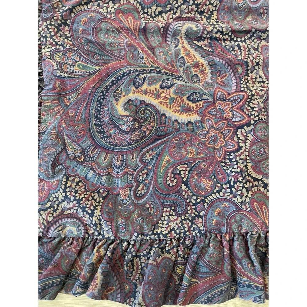 Vtg  Ralph‎ Lauren Farleigh Ruffled Paisely Euro Square Sham  24